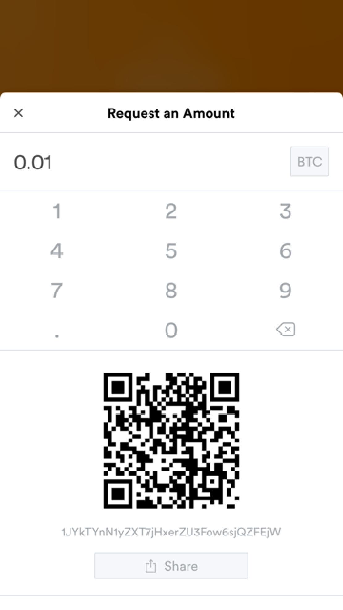 Bitcoin fogadásra alkalmas oldal a BRD tárcában, ahol meg van adva a fogadni kívánt összeg is. 