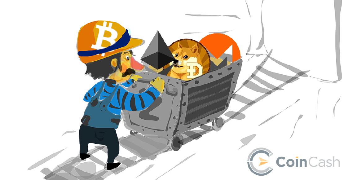 Bitcoin bányász tolja be az altcoinokat a bányába. 