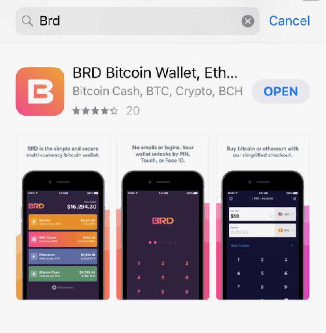 BRD app az App Storeban. 