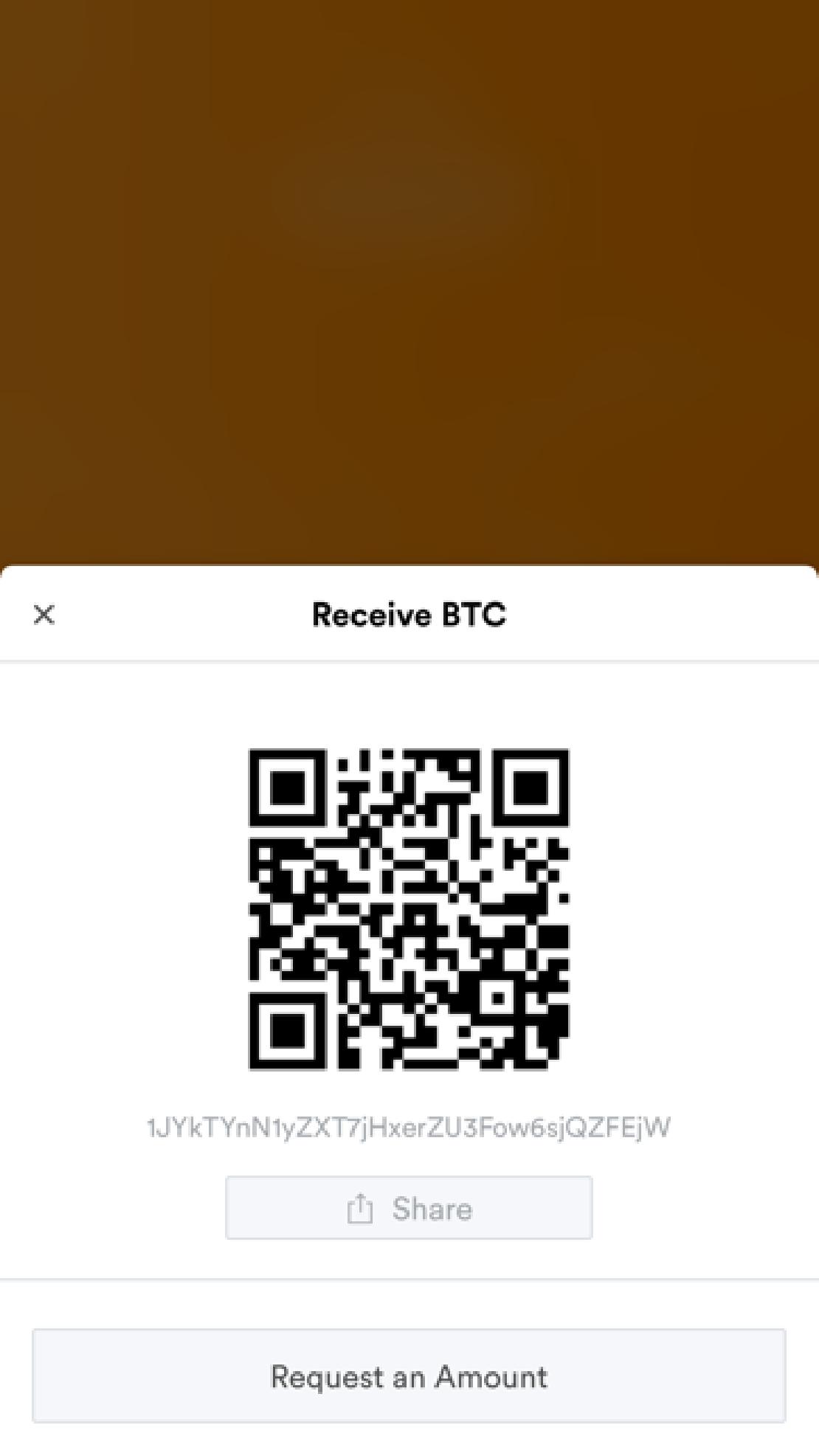 Bitcoin fogadásra alkalmas felület a BRD tárcában. 