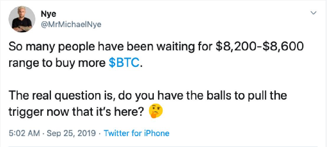 Nye tweetje a bitcoin árfolyamról. 