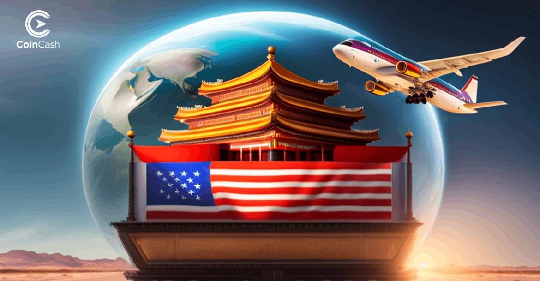 Amerika kína zászló repülő Bitcoin